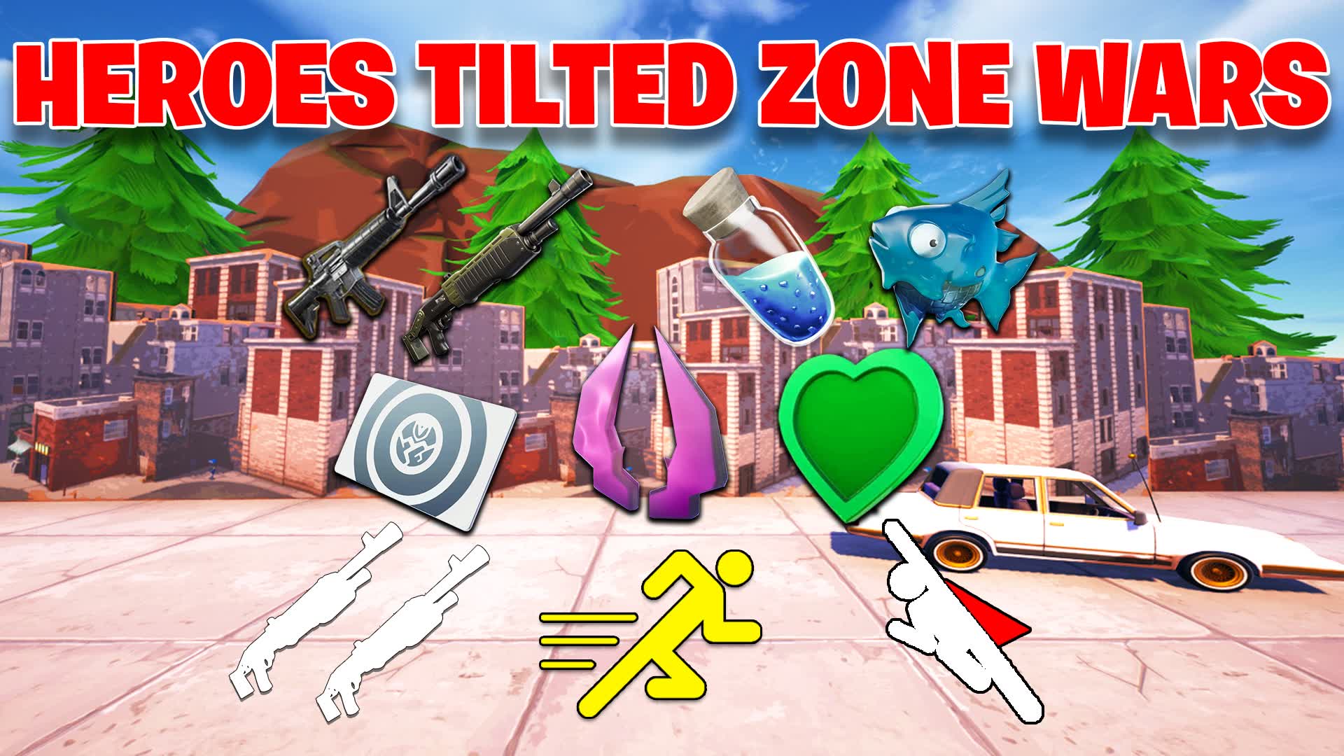 🦸 HERO TILTED ZONE WARS ⭐ — Fortnite Creative map