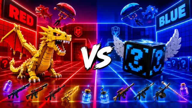 MOGGED RED VS BLUE — Fortnite Creative map cover art