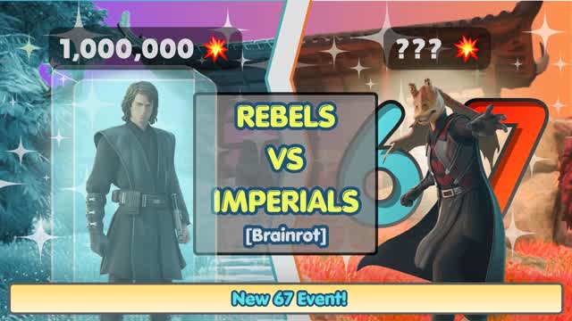 Rebels vs. Imperials (Brainrot) — Fortnite Creative map cover art