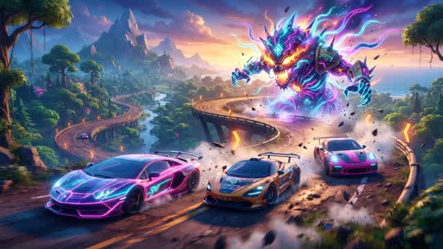 Neon Rift Rush ⚡ — Fortnite Creative map