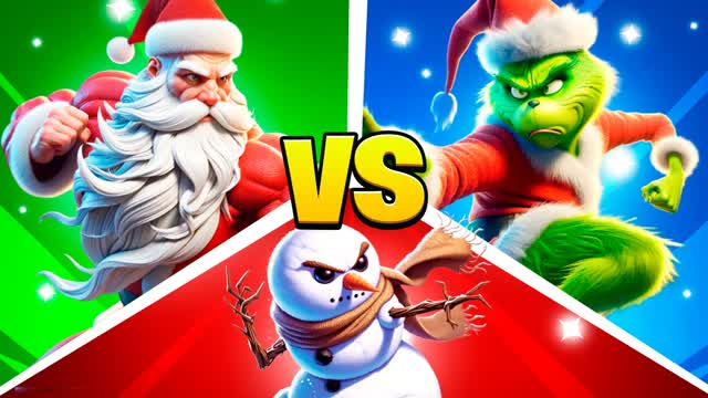 🎅 SANTA VS GRINCH VS SNOWMAN - TDM 🎁 — Fortnite Creative map cover art