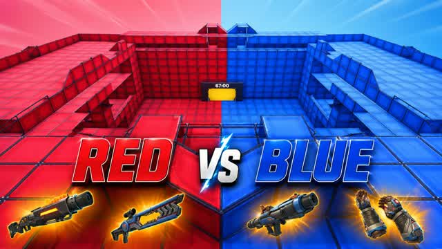 RED VS BLUE - TEAM BATTLE — Fortnite Creative map cover art