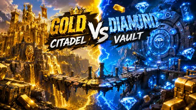 🏔️ GOLD CITADEL VS DIAMOND VAULT 💎 — Fortnite Creative map cover art