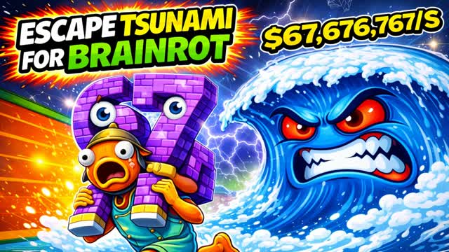 BRAINROTS VS TSUNAMI — Fortnite Creative map cover art