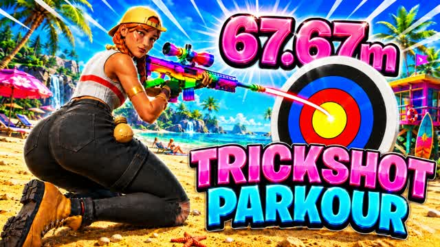 🦁🚙LIONS SAFARI TRICKSHOT PARKOUR 50+🎯 — Fortnite Creative map