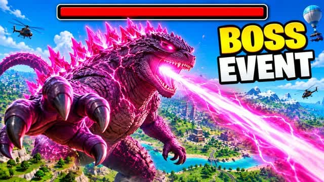 GODZILLA BOSS FIGHT EVENT - BOSSFIGHT — Fortnite Creative map cover art