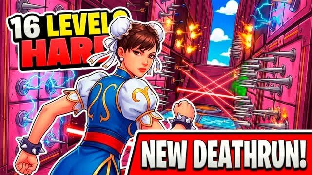 16 Levels Hard deathrun — Fortnite Creative map