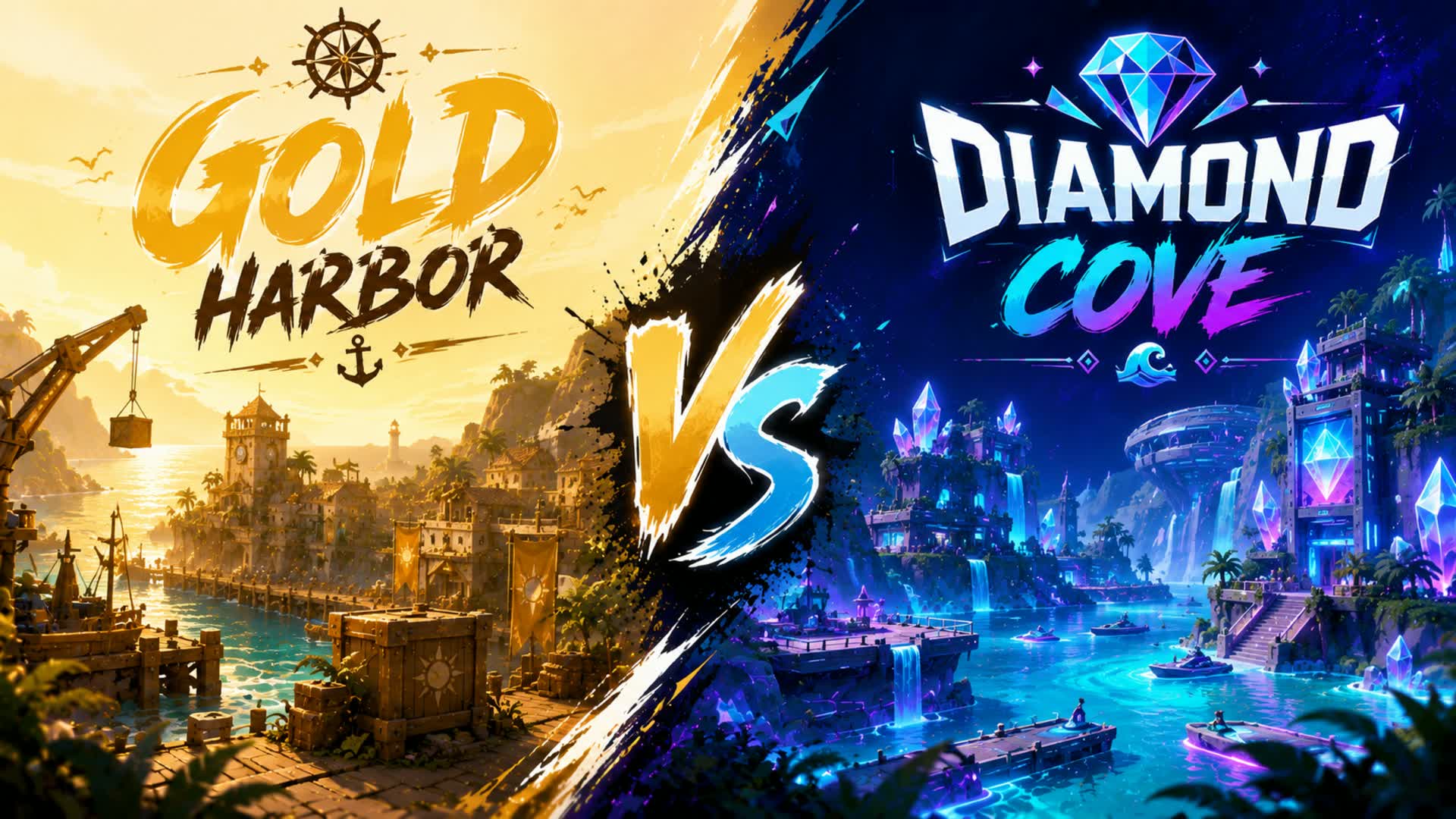 💠 GOLD HARBOR VS DIAMOND COVE 🌊 — Fortnite Creative map