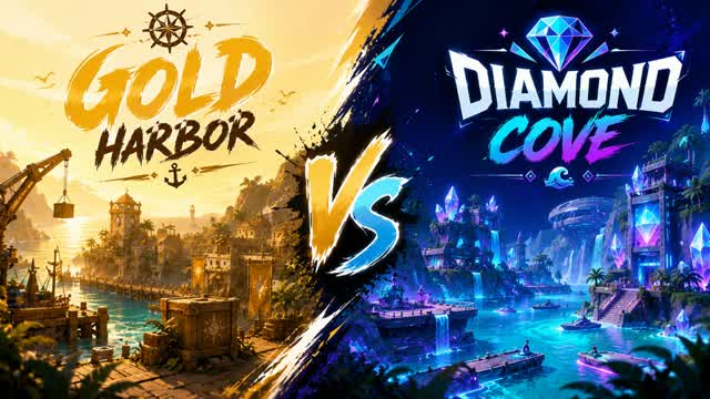 💠 GOLD HARBOR VS DIAMOND COVE 🌊 — Fortnite Creative map cover art