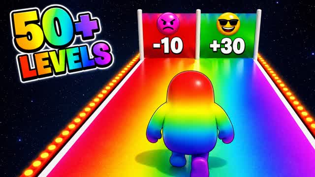 🌈FALL GUYS  EASY PARKOUR 50+🌈 — Fortnite Creative map cover art
