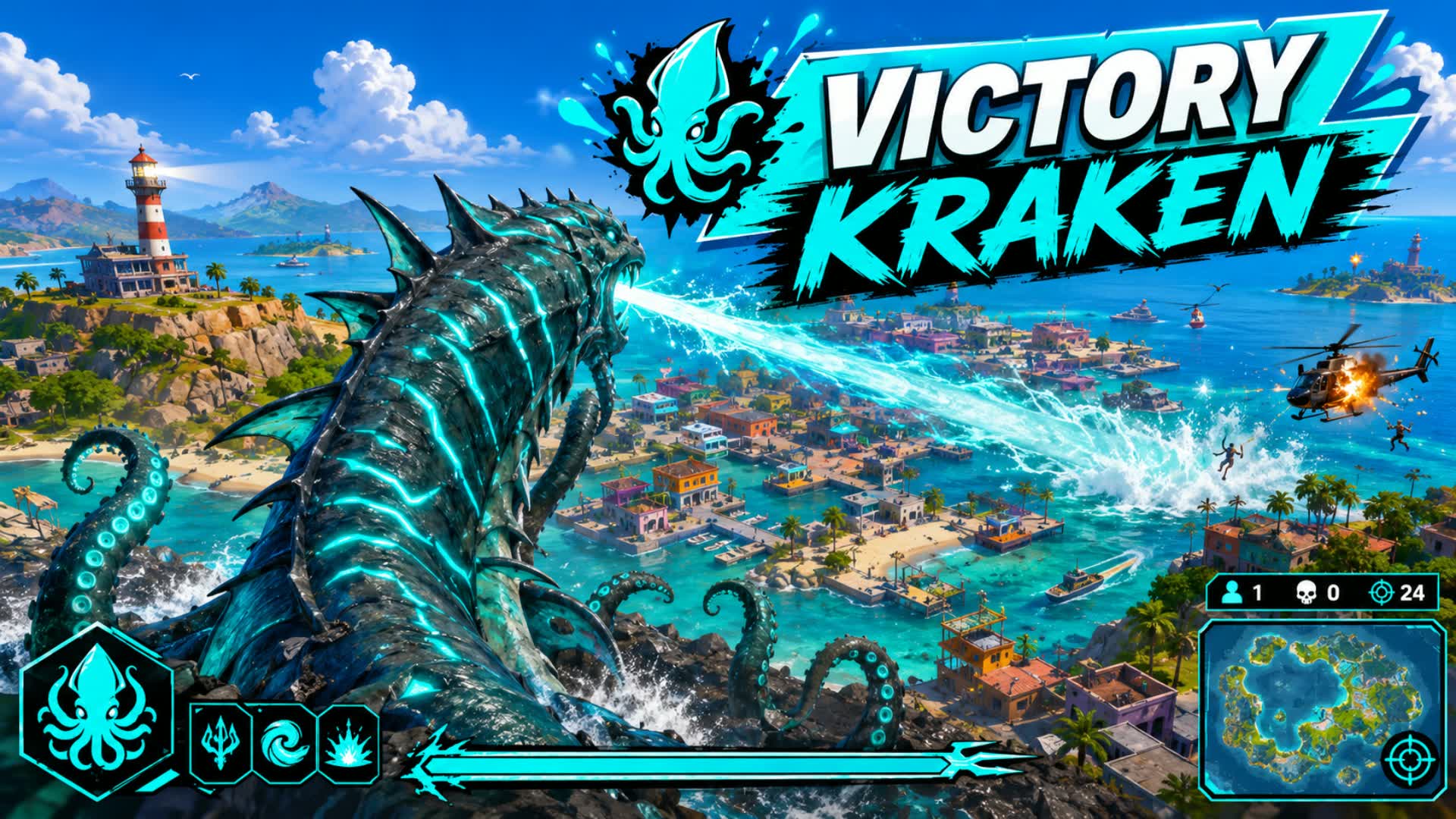 KRAKEN BOSS FIGHT EVENT - BOSSFIGHT — Fortnite Creative map