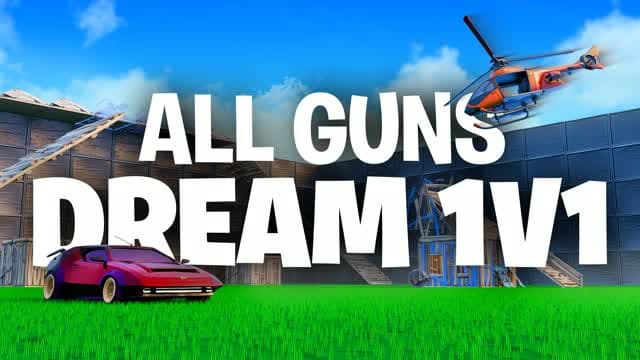 DREAM 1v1 FFA -ALL WEAPONS & VEHICLES — Fortnite Creative map cover art