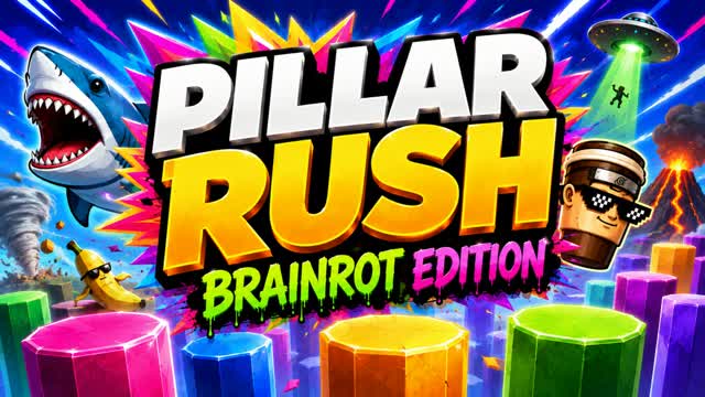Pillar Rush: Brainrot Edition — Fortnite Creative map cover art