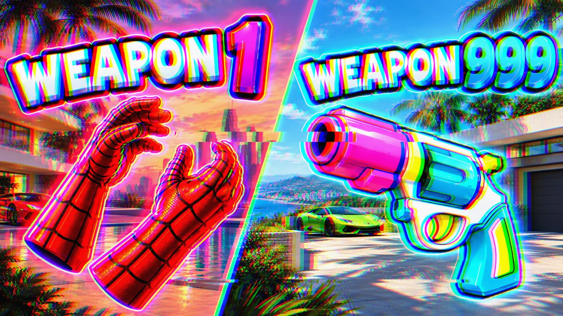 🌴SPIDE GUN GAME AND DRIVING NEW!!!!🚗 — Fortnite Creative map