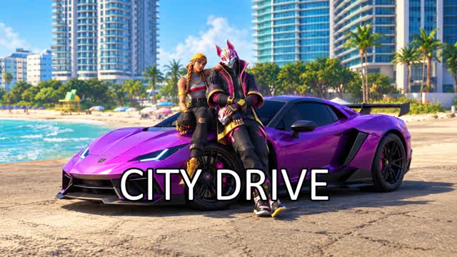 CITY DRIVE - GRAND ROLEPLAY 🚗 — Fortnite Creative map cover art