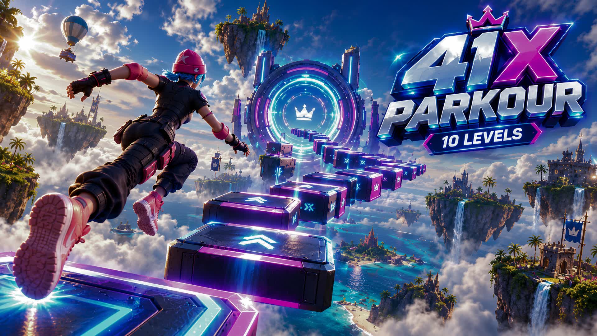 10 Level Parkour [41x] — Fortnite Creative map