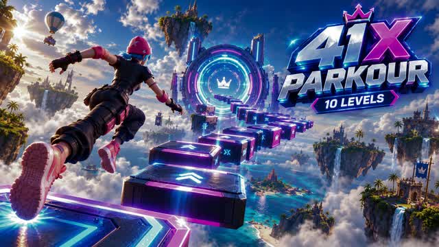10 Level Parkour [41x] — Fortnite Creative map cover art