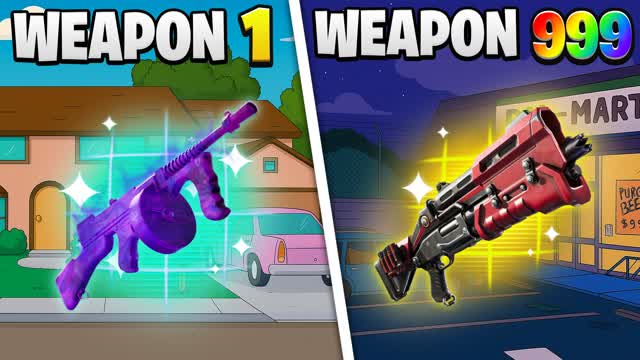 🍩BEST SIMPSONS 🔫GUN GAME🎯ONE SHOT🍩 — Fortnite Creative map cover art