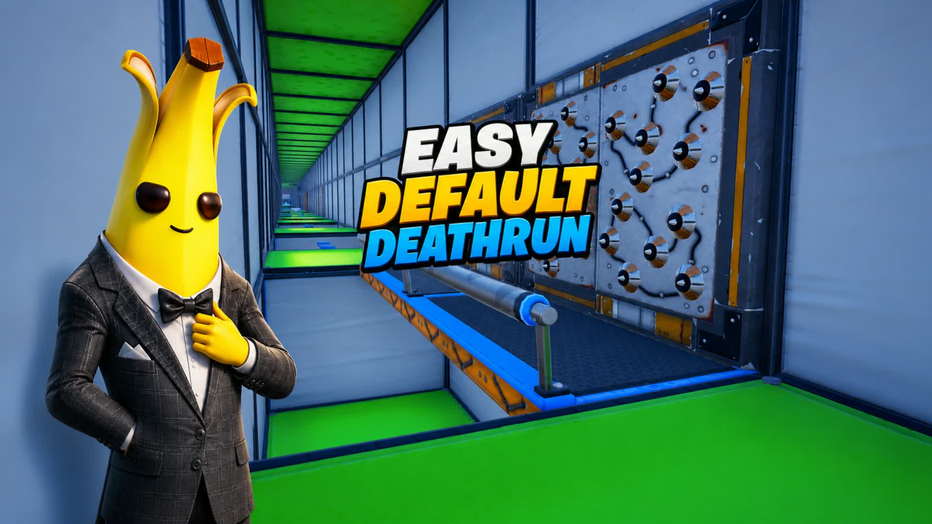 Easy White and Green Default Deathrun — Fortnite Creative map