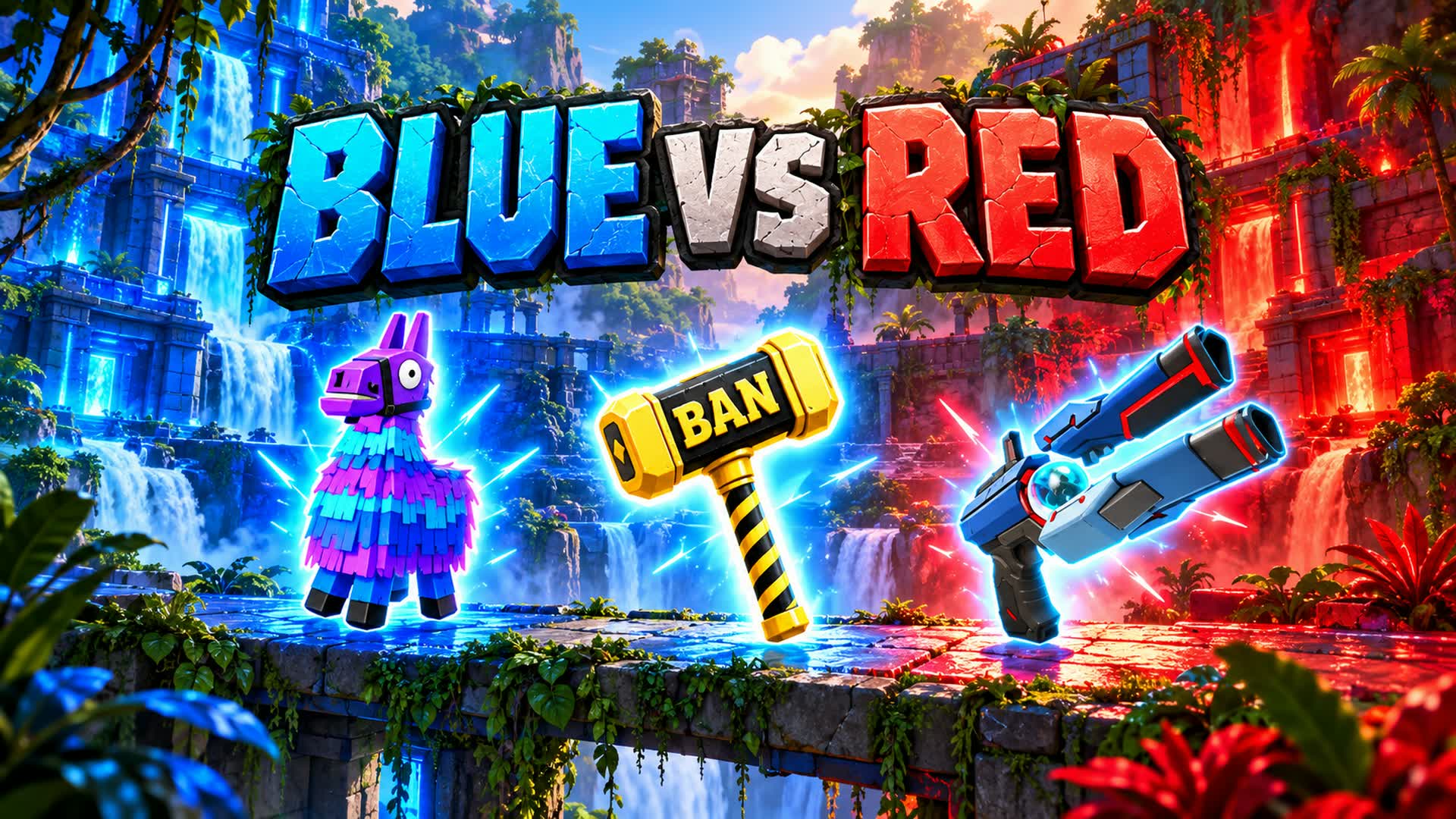 Reckless Crimson Arena: Red vs Blue 🏆 — Fortnite Creative map
