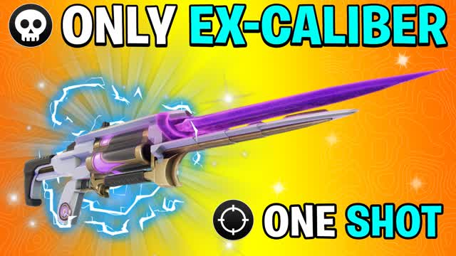 EX CALIBER ONE SHOT NO GRAVITY 🎯 — Fortnite Creative map cover art