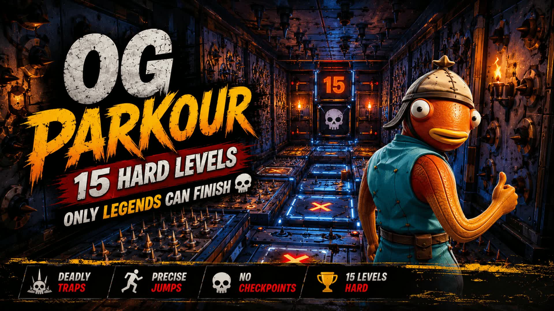 OG PARKOUR 15 LEVEL — Fortnite Creative map