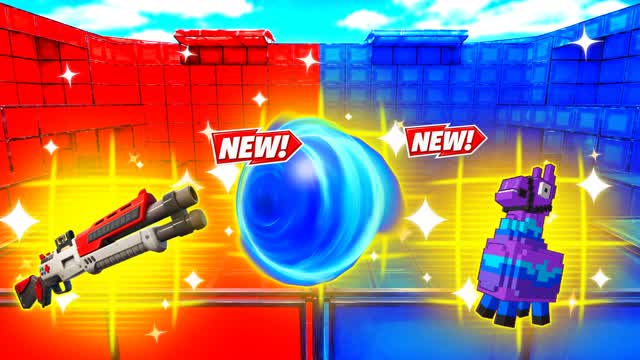 RED VS BLUE RIGHT ON CUE 🔴🔵 — Fortnite Creative map cover art