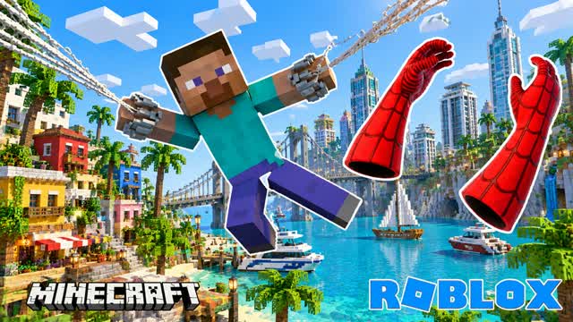 SPIDERS MINECRAFT SKYLINE 🎯 — Fortnite Creative map cover art