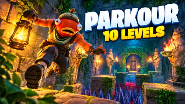 JUNGLE ESCAPE 🌴 10LVL (7948) — Fortnite Creative map cover art