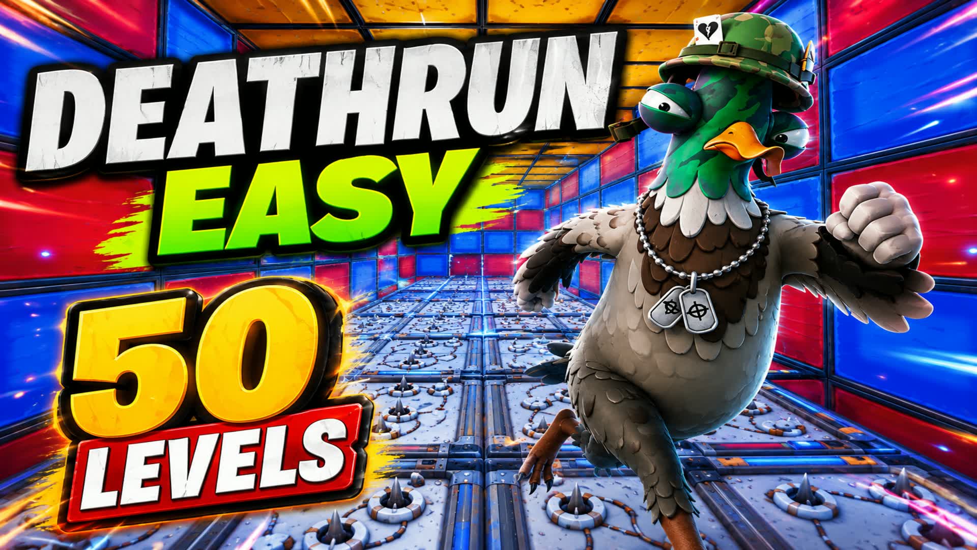 DEATHRUN 50 LEVEL EASY ⚡️الوضع السهل — Fortnite Creative map