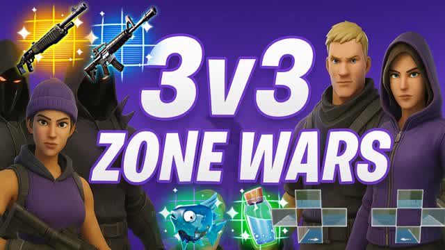 3v3 ZoneWars - 3v3 Zone Wars zonewar war — Fortnite Creative map cover art