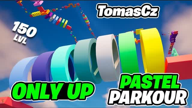 TomasCz Only Up Pastel Parkour – 150 Lvl — Fortnite Creative map