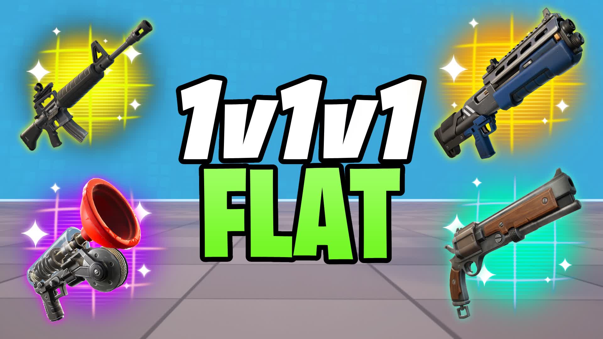 1v1 1v1 FLAT 1V1V1 ZONE WARS — Fortnite Creative map