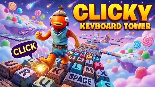 Clicky Keyboard Tower — Fortnite Creative map cover art