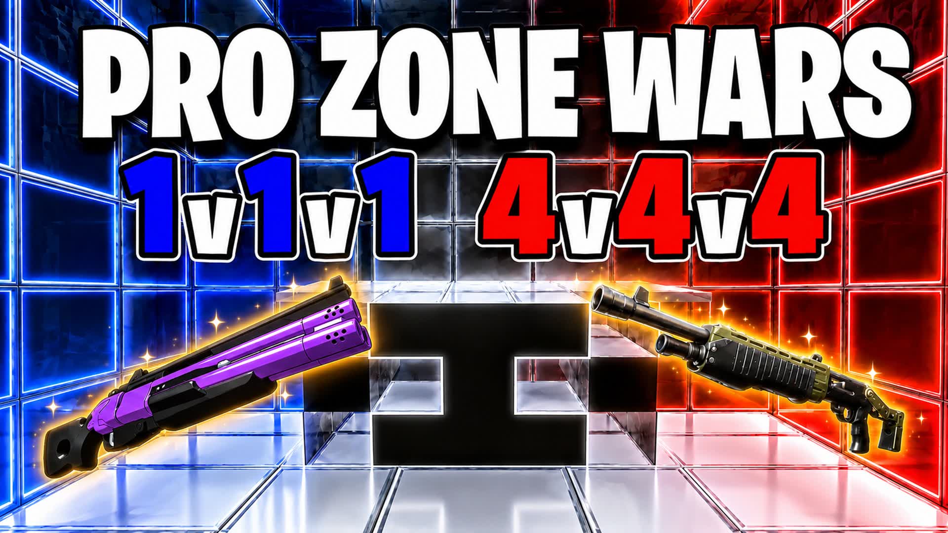 PRO ZONE WARS (1v1v1 - 4v4v4) — Fortnite Creative map