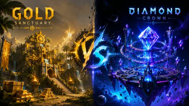 🌟 GOLD SANCTUARY VS DIAMOND CROWN 💎 — Fortnite Creative map cover art