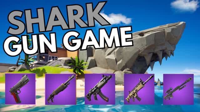 SHARK GUN GAME — Fortnite Creative map cover art