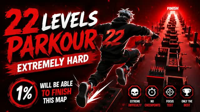 unreal 22 Level Parkour [2041] — Fortnite Creative map