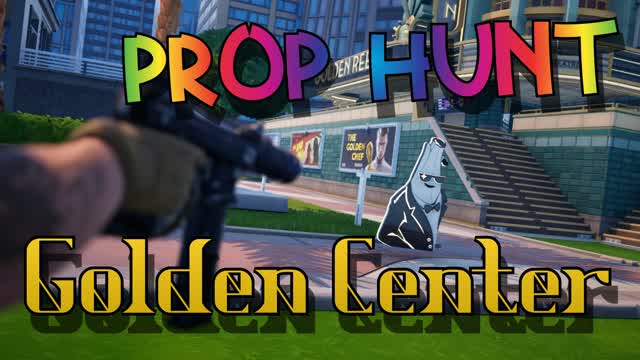 Golden Center Prop Hunt — Fortnite Creative map cover art