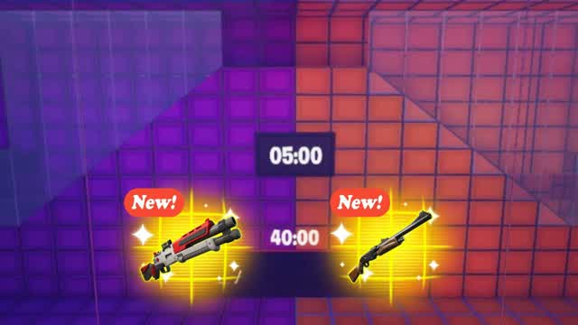 PURPLE & YELLOW + 1V1 — Fortnite Creative map cover art