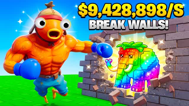💥BREAK WALL TO GET BRAINROT [TYCOON]💥 — Fortnite Creative map