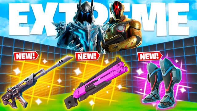 EXTREME 1V1 FFA - ALL GUNS & RIDES — Fortnite Creative map cover art