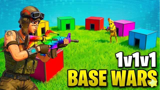 1v1v1 BASE WARS🏠 — Fortnite Creative map cover art