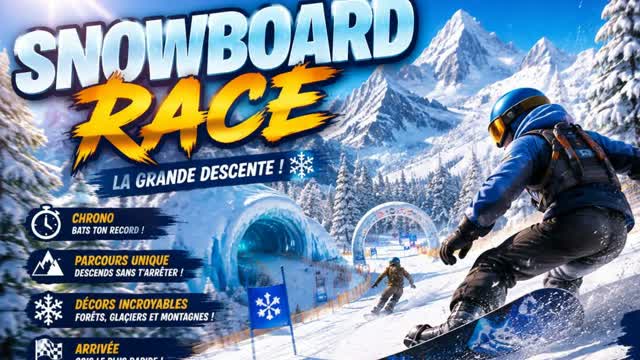 🏂 SNOWBOARD : LA GRANDE DESCENTE ! ❄️ — Fortnite Creative map cover art