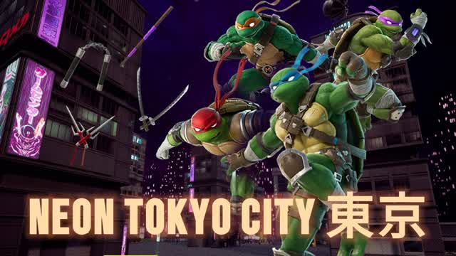 TMNT NEON TOKYO CITY - FREE FOR ALL — Fortnite Creative map cover art