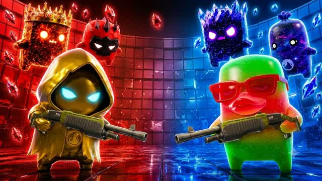 RED VS BLUE DAMAGEICES 🔴🔵 — Fortnite Creative map cover art