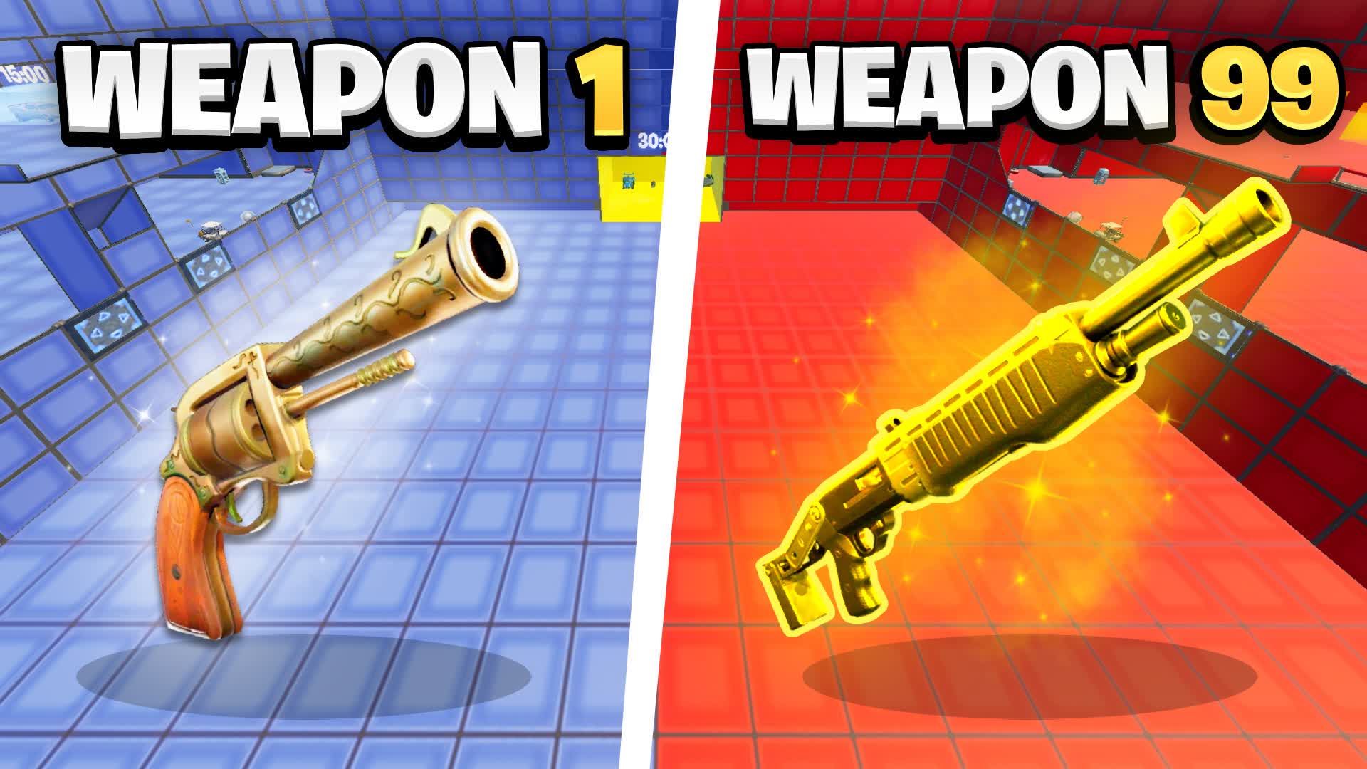 GUN GAME RED VS BLUE🔴🔵 — Fortnite Creative map