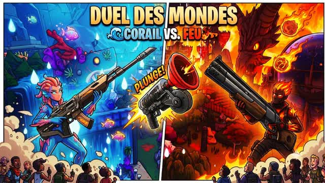 SUMMER BLUE VS RED — Fortnite Creative map cover art