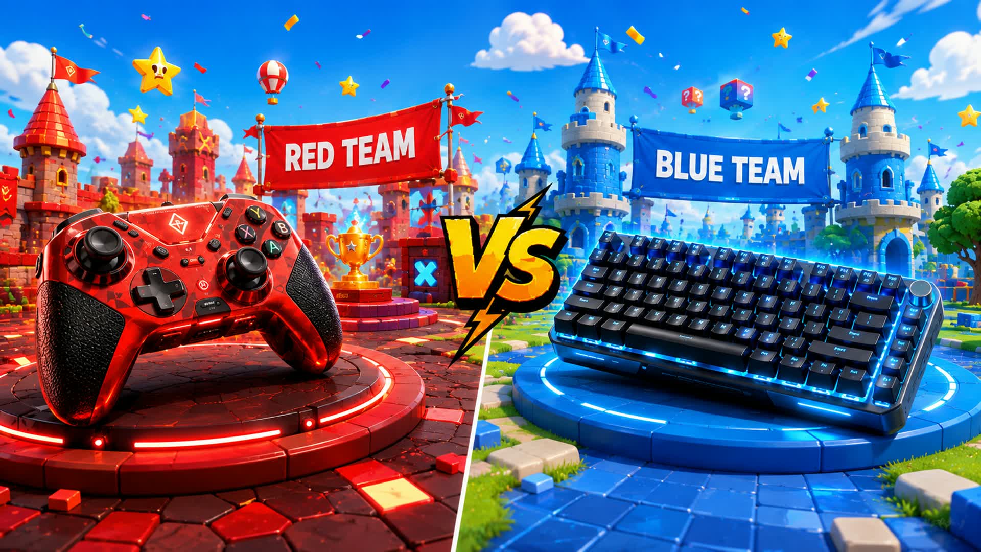Red vs Blue Candy Treasure Race — Fortnite Creative map