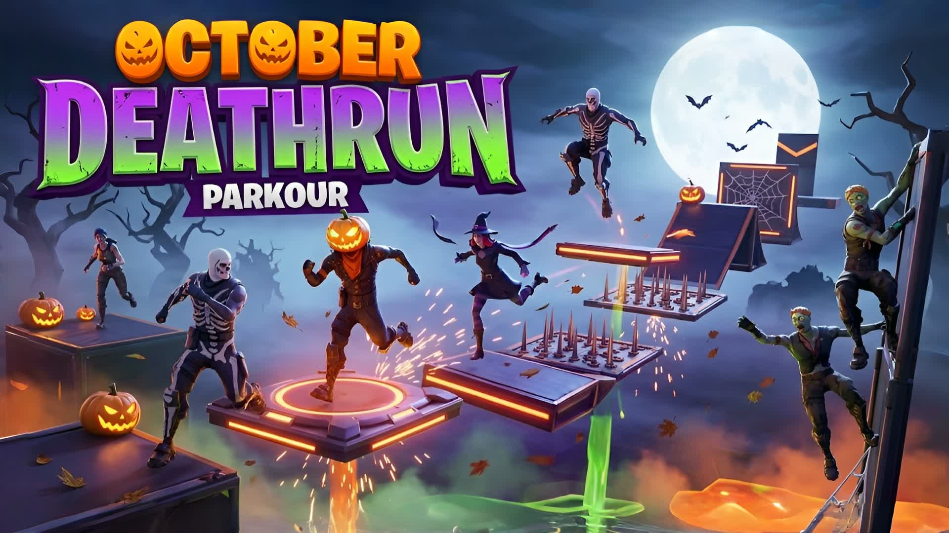 OCTOBER CRAZY HALLOWEEN PARKOUR DEATHRUN — Fortnite Creative map
